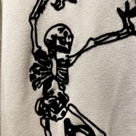 Embroidered Skeleton Sweater XXL Whimsygoth Costume Grunge - Picture 4 of 7